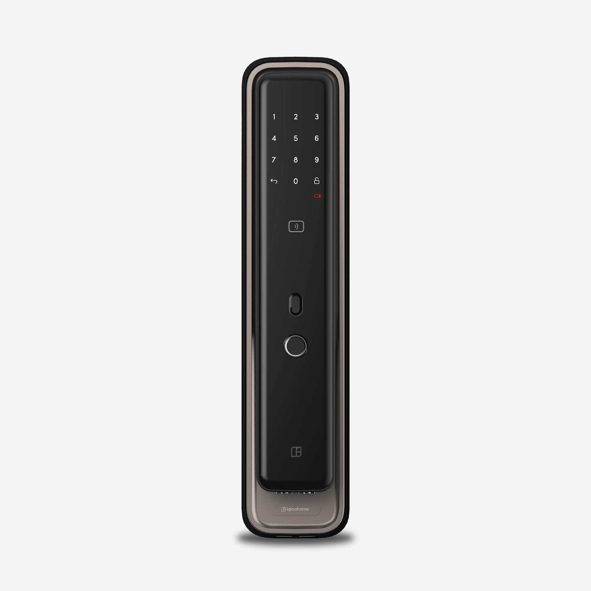 Cerradura Inteligente Igloohome Mortise Touch, con acceso vía app, lector de huella digital, código PIN, tarjeta RFID y llave mecánica de alta seguridad.