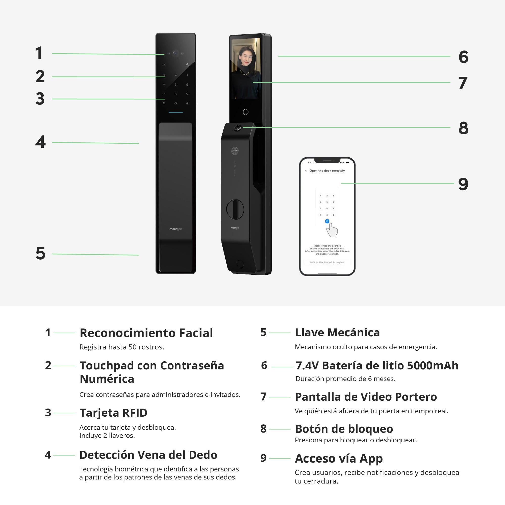Cerradura Inteligente con cámara Moorgen T9