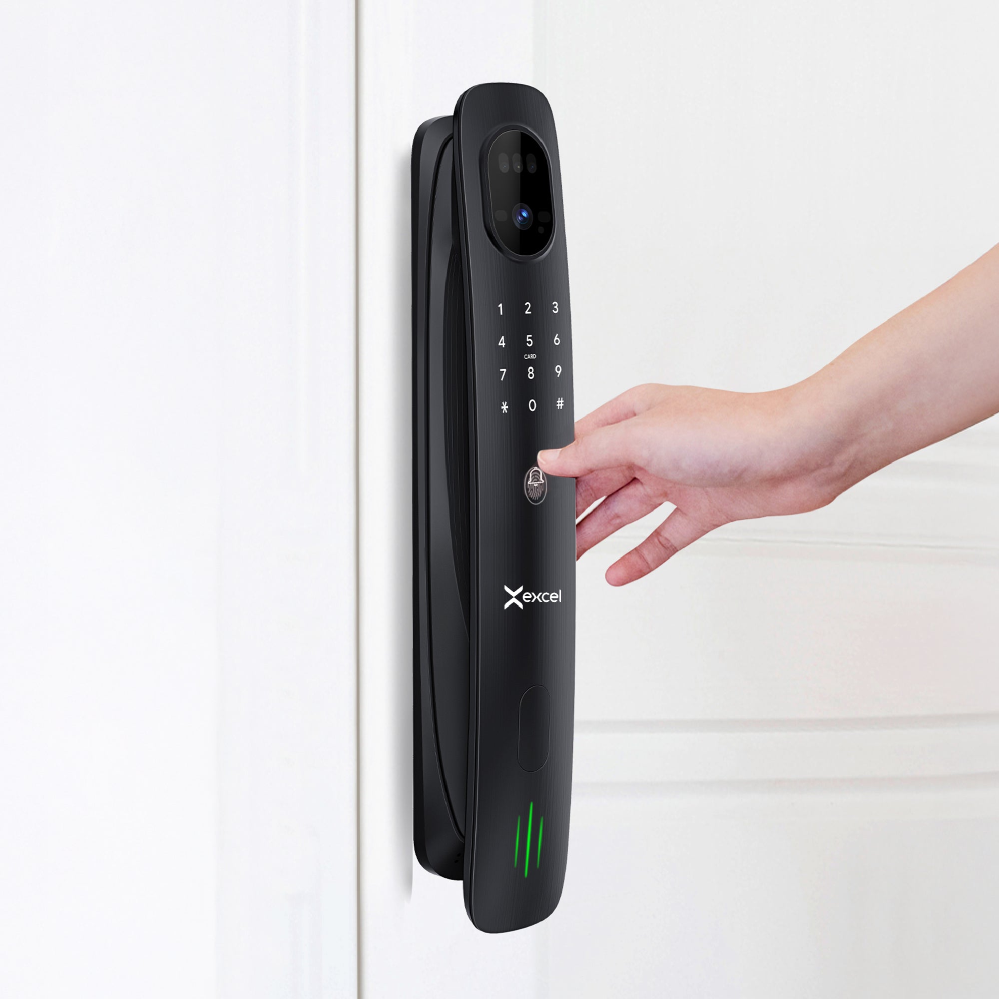 Cerradura Inteligente EXC-SP820 con acceso vía app, FaceID, video portero wifi, huella digital, clave, tarjeta RFID y apertura Push-Pull