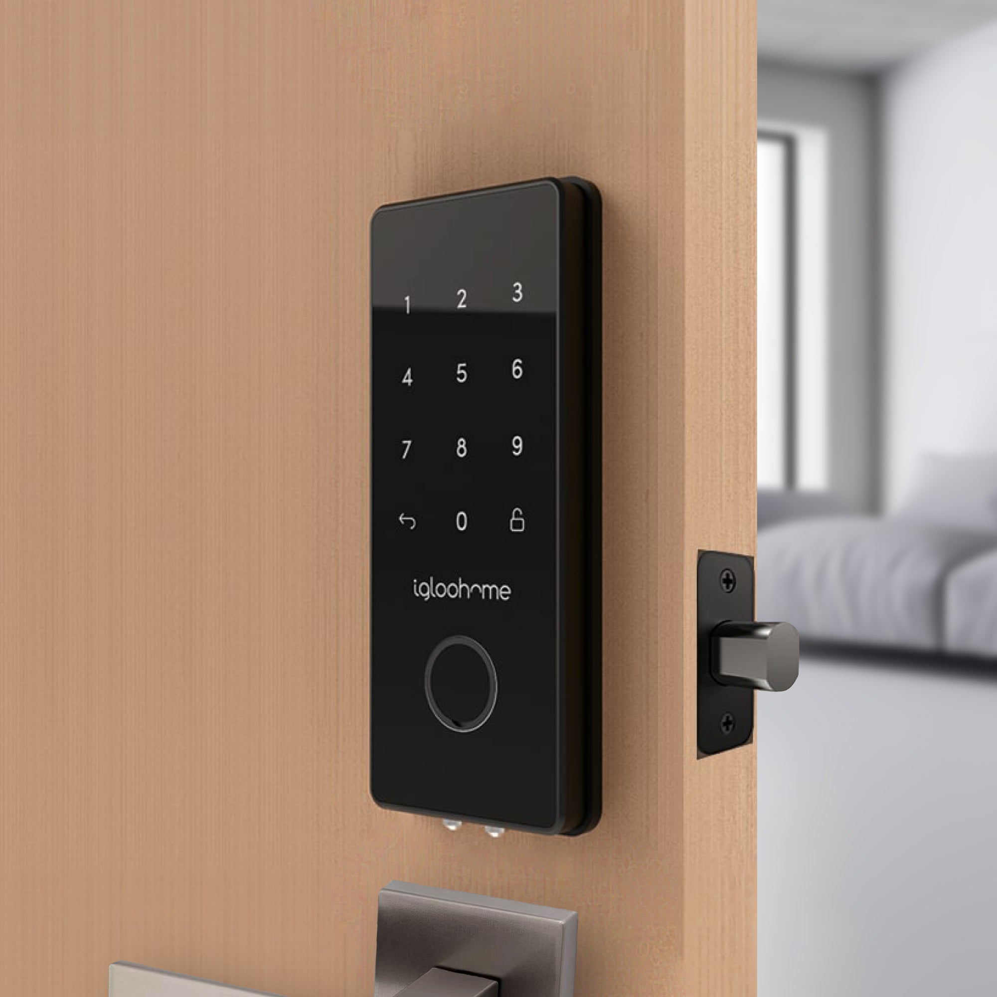 Cerradura para oficina Deadbolt 2S Metal Grey. Bluetooth vía app, Contraseña, y Llave de alta seguridad.
