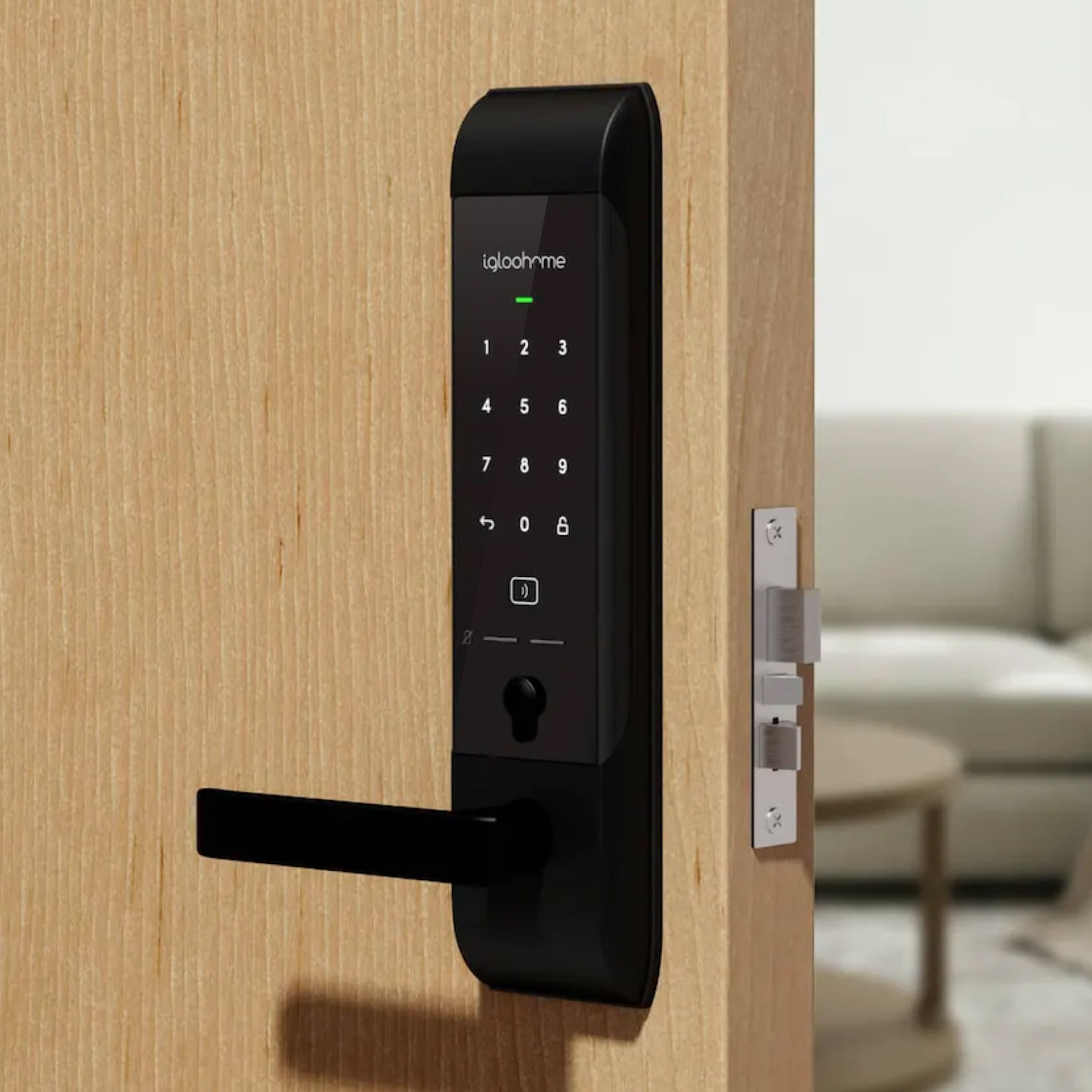 Cerradura para departamento en renta Airbnb, Lever Mortise. Con acceso Bluetooth vía app, Contraseña, Tarjeta RFID y Llave de alta seguridad.