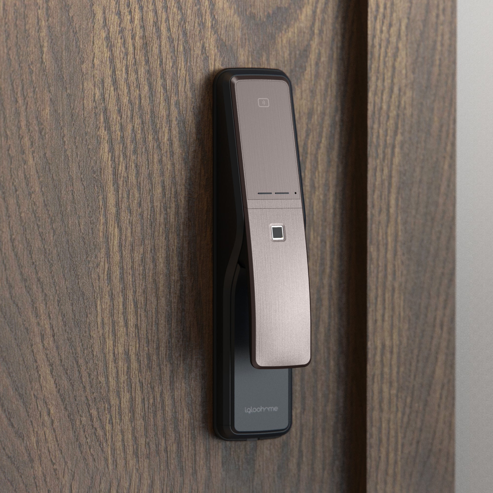 Cerradura con Clave Numérica, Tarjeta RFID, Huella Digital y acceso vía app Push-Pull Mortise.
