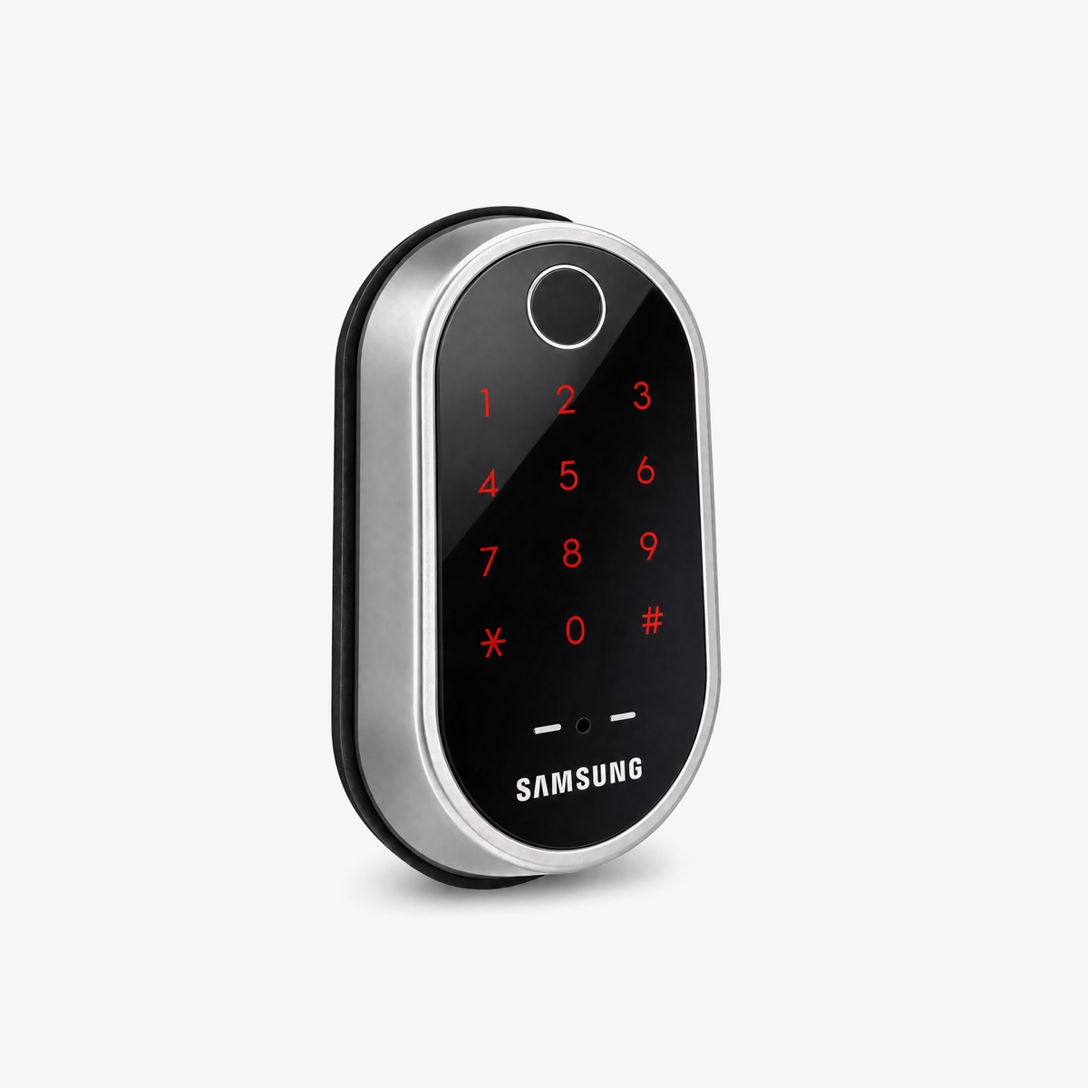 Cerradura Inteligente de Samsung SHP-A30 con panel touch para contraseña numérica.
