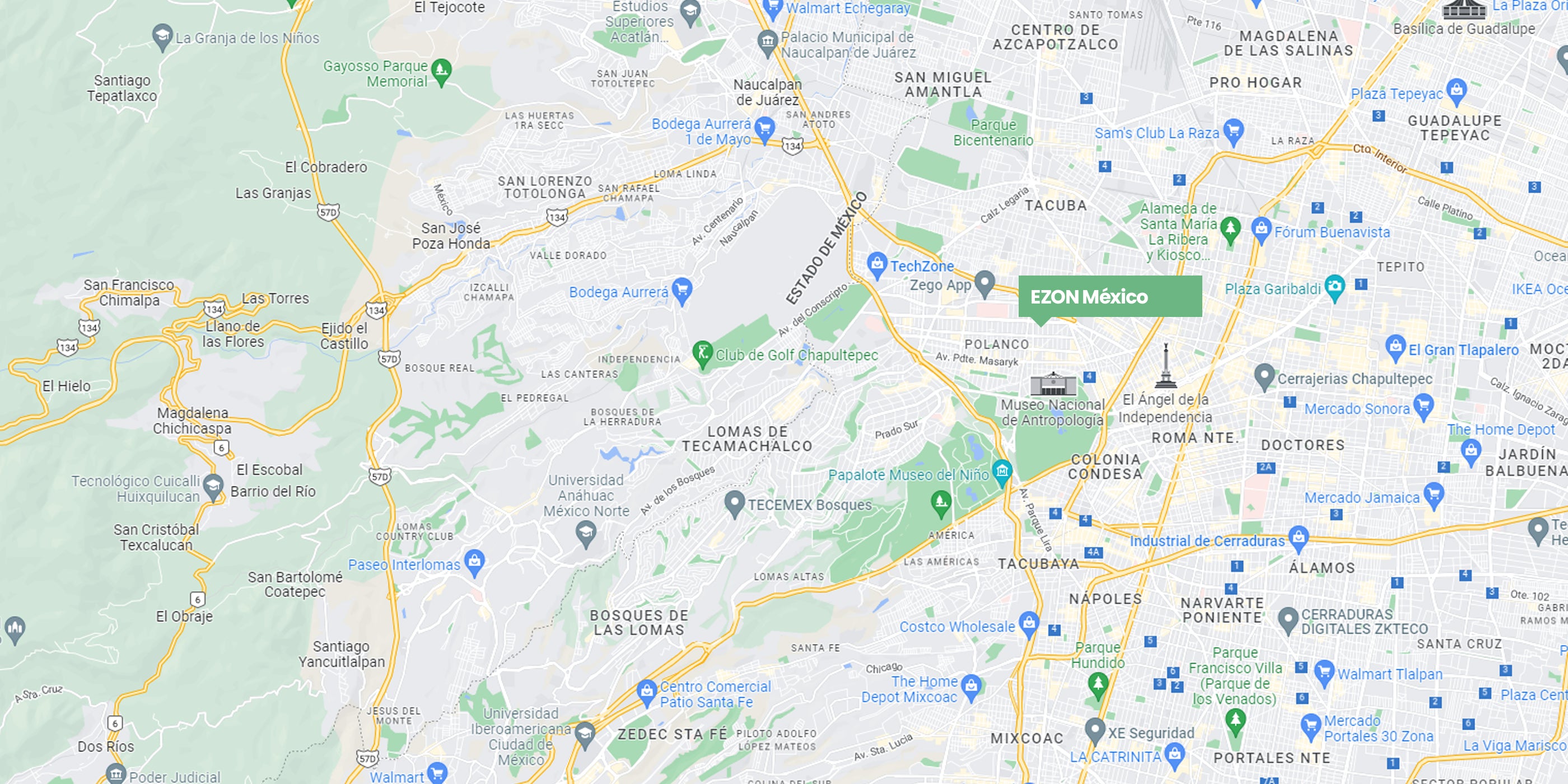 EZON México Dirección Showroom Mapa