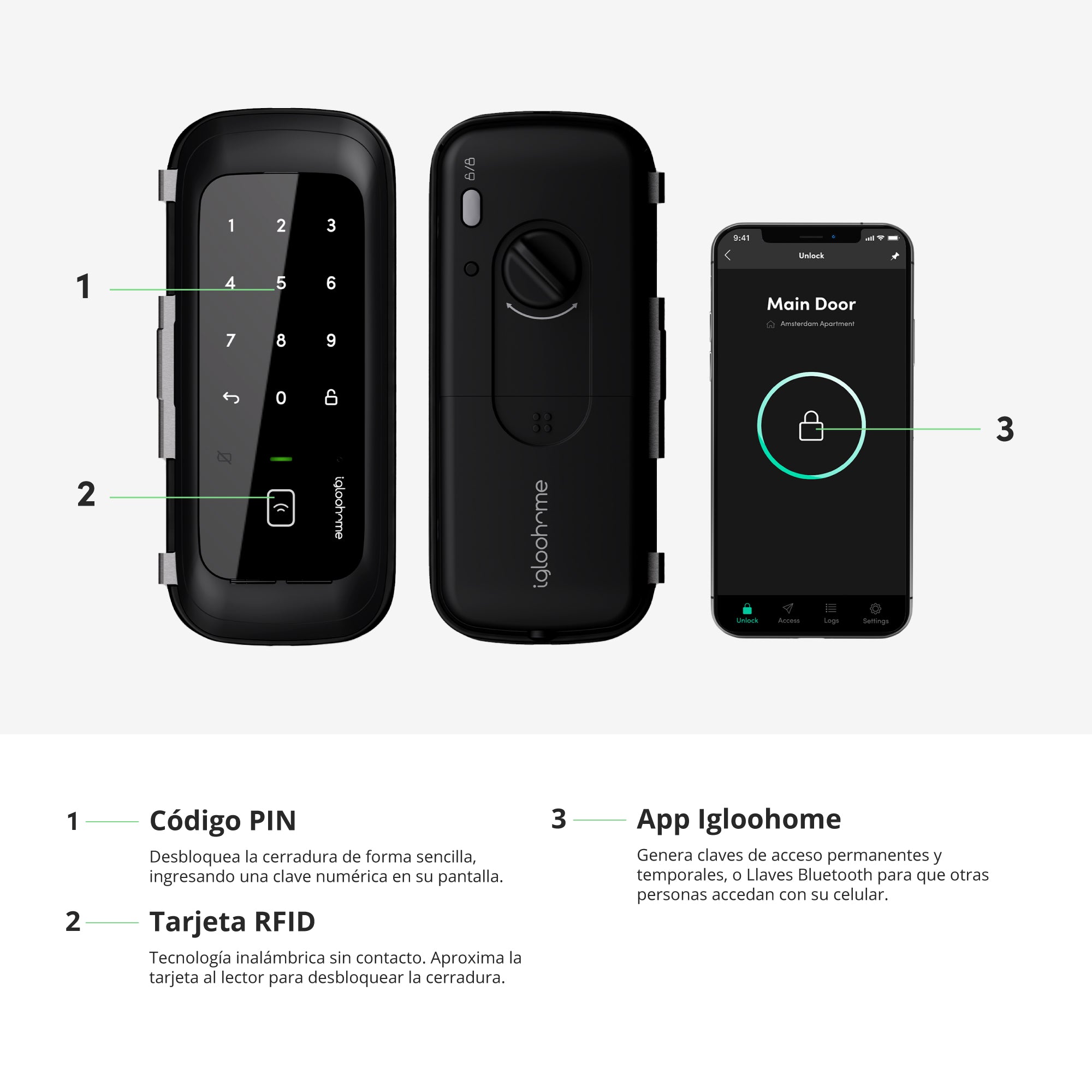 Cerradura inteligente Igloohome Glass Door Lock