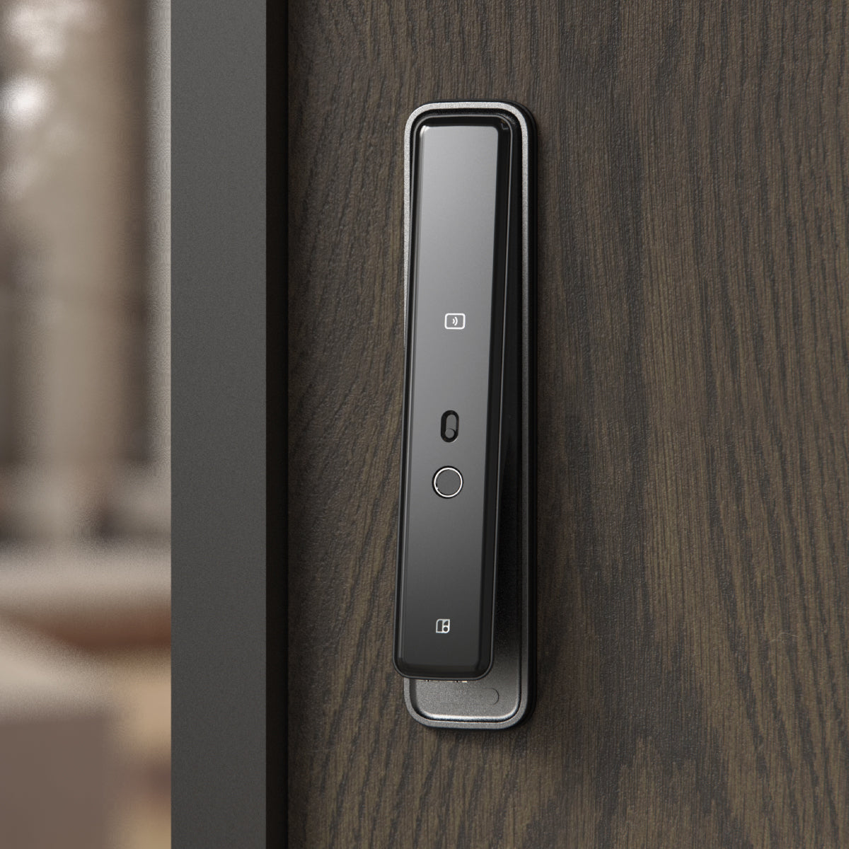 Cerradura Inteligente Igloohome Mortise Touch, con acceso vía app, lector de huella digital, código PIN, tarjeta RFID y llave mecánica de alta seguridad.