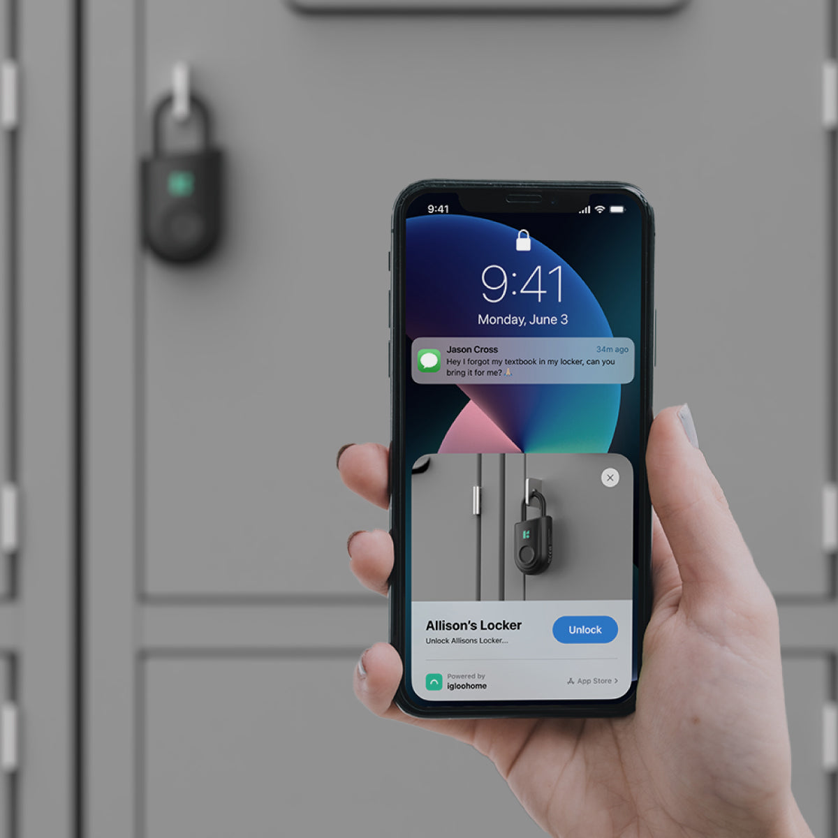 Candado para locker con huella digital y llaves bluetooth Igloohome Padlock Lite