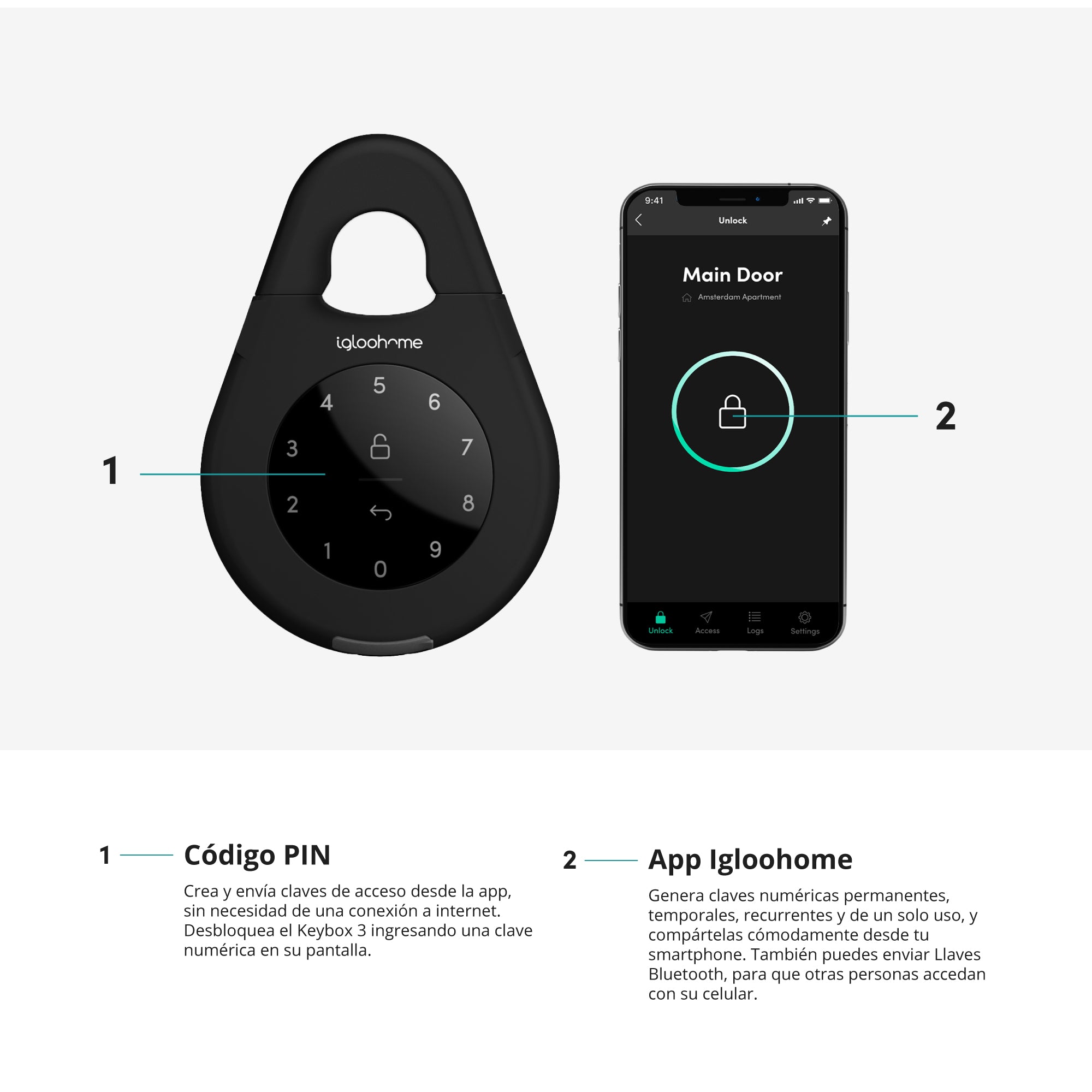 Cerradura inteligente Igloohome Glass Door Lock
