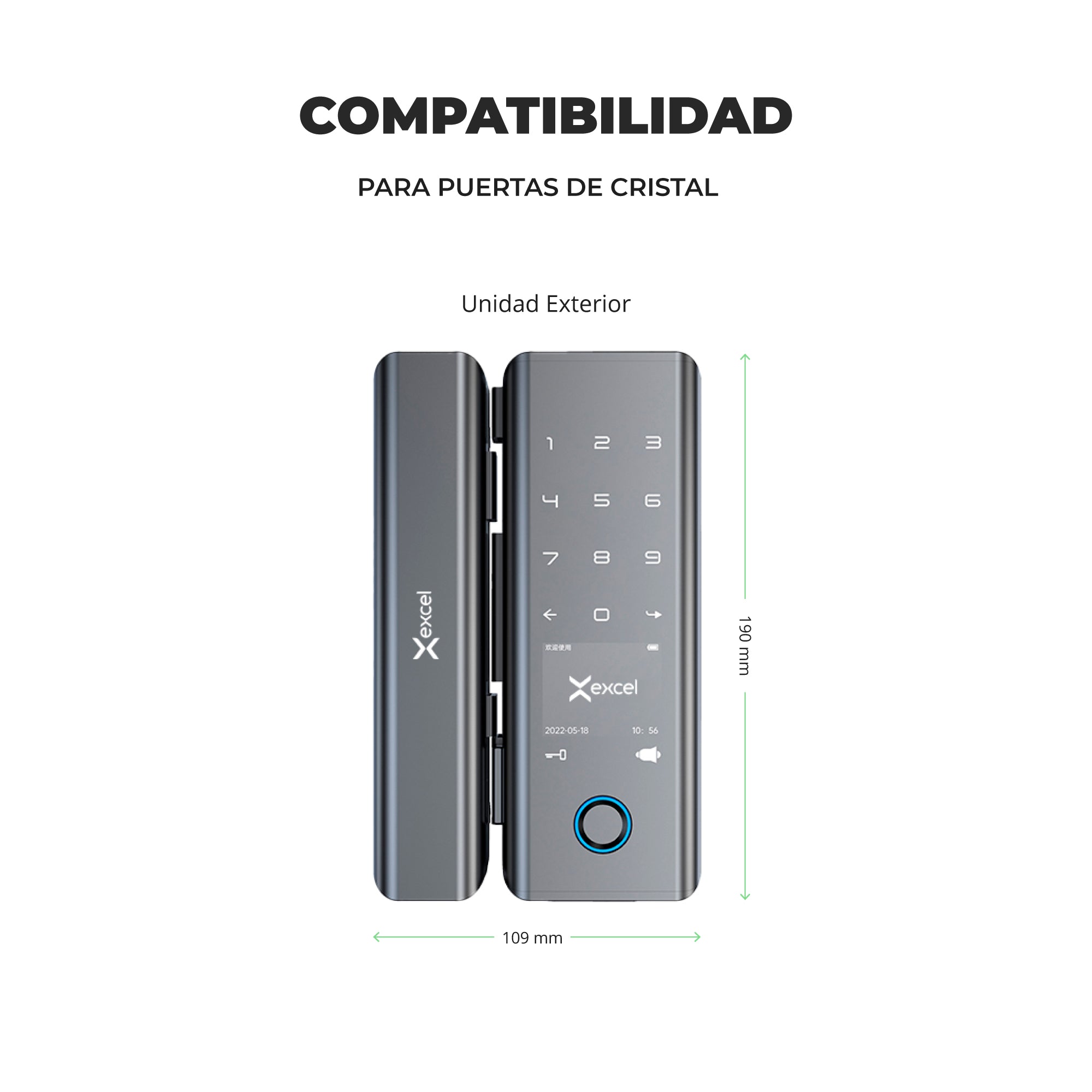 Cerrojo Inteligente para Puerta de Vidrio EXC-SD345