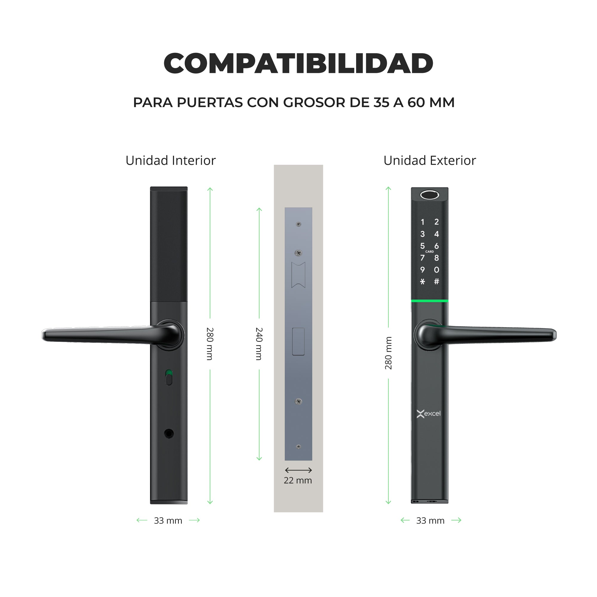 Cerradura Inteligente de Perfil Angosto EXC-SL275