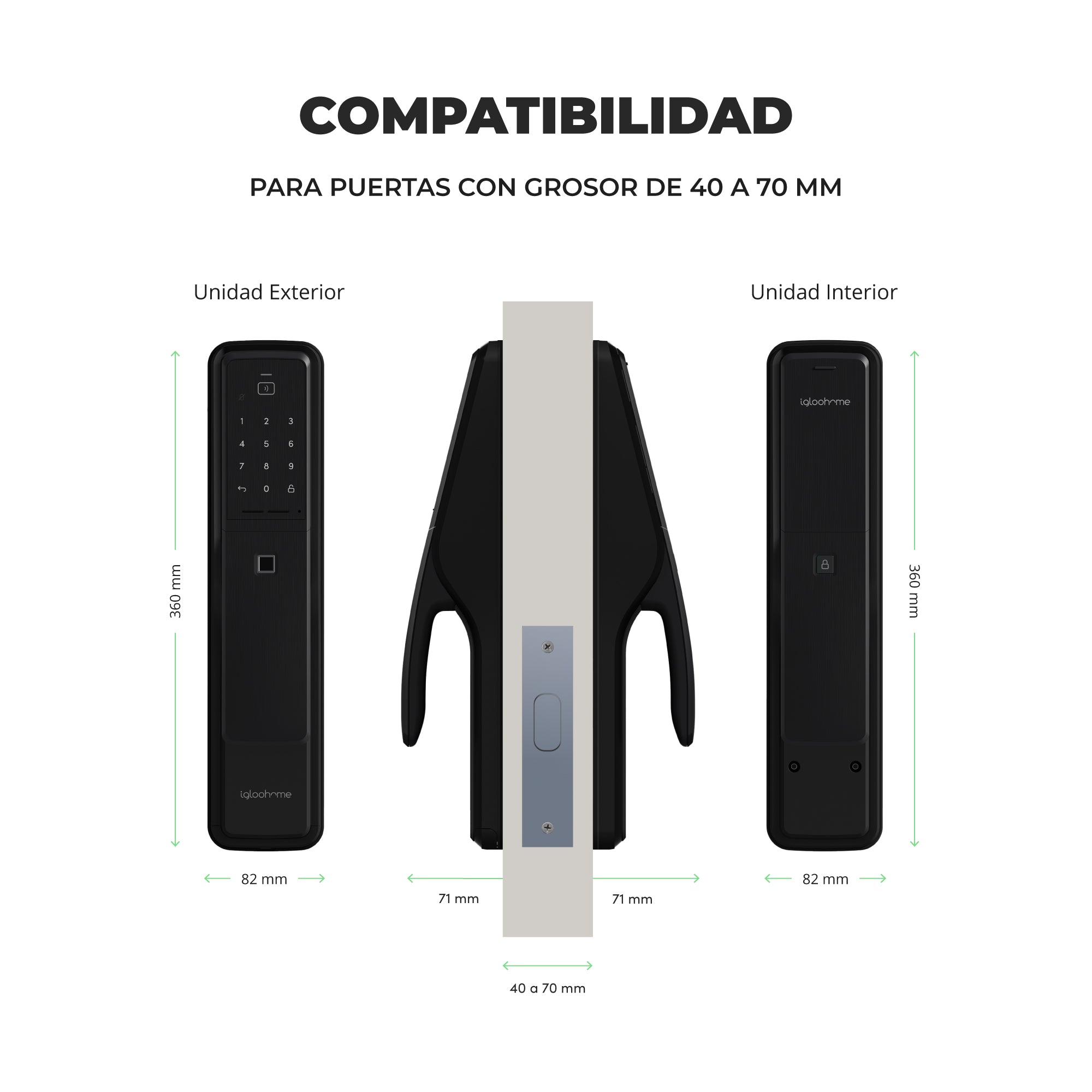 Cerradura inteligente Igloohome Push-Pull Mortise