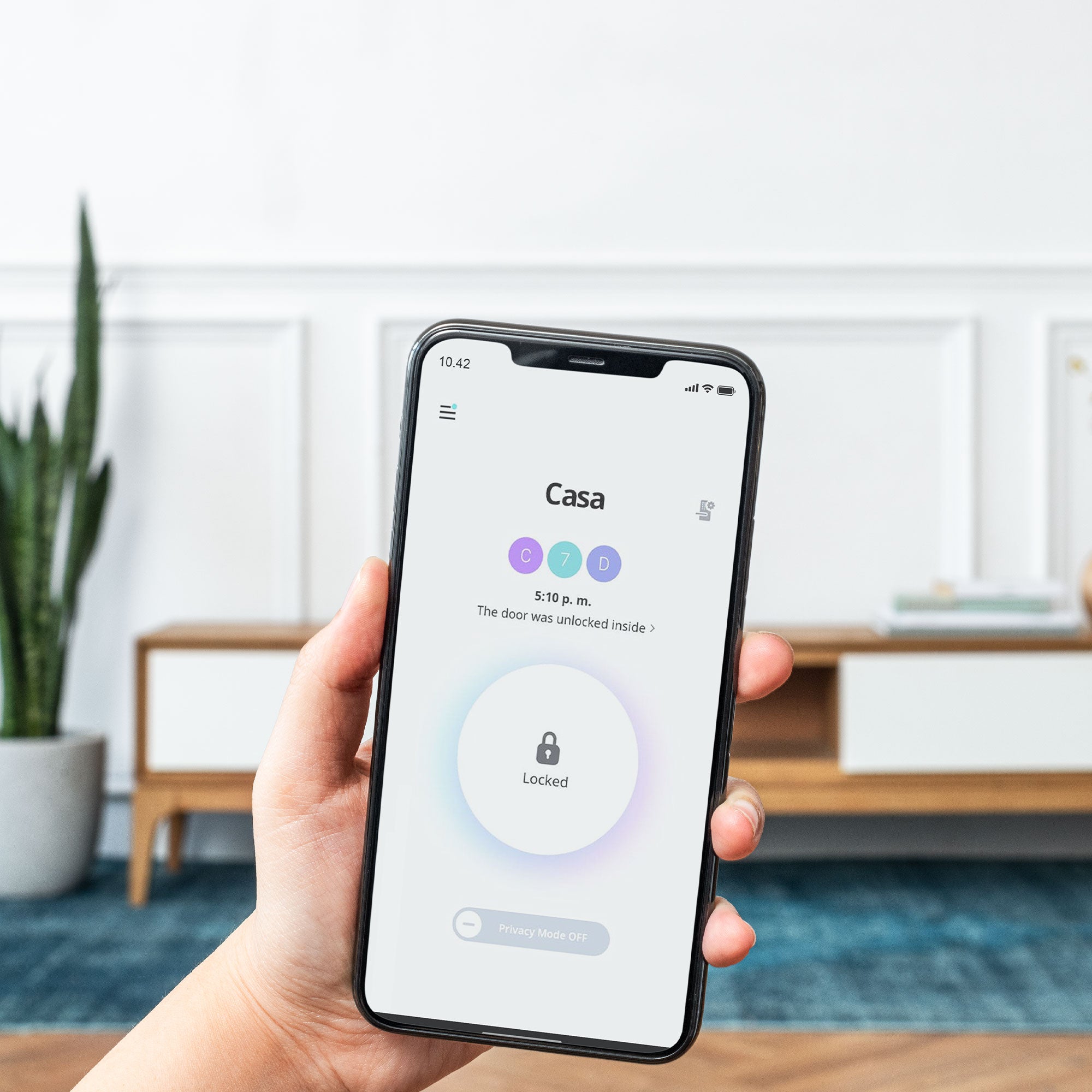 Celular con App Samsung Smart Lock para la cerradura WiFi SHP DP609