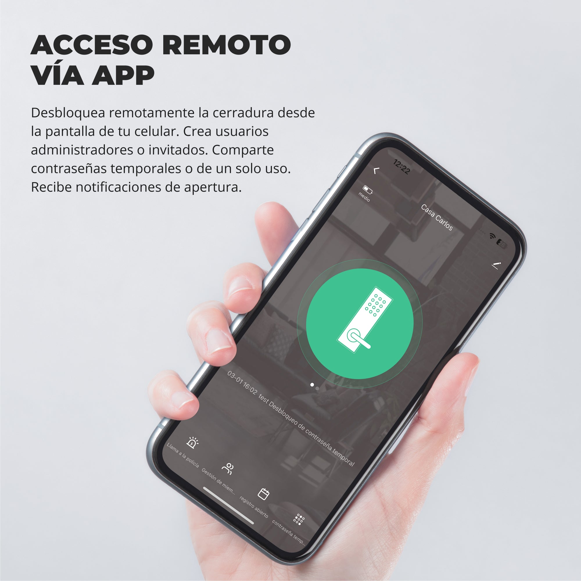 Cerrojo Inteligente para Puerta de Vidrio EXC-SD345