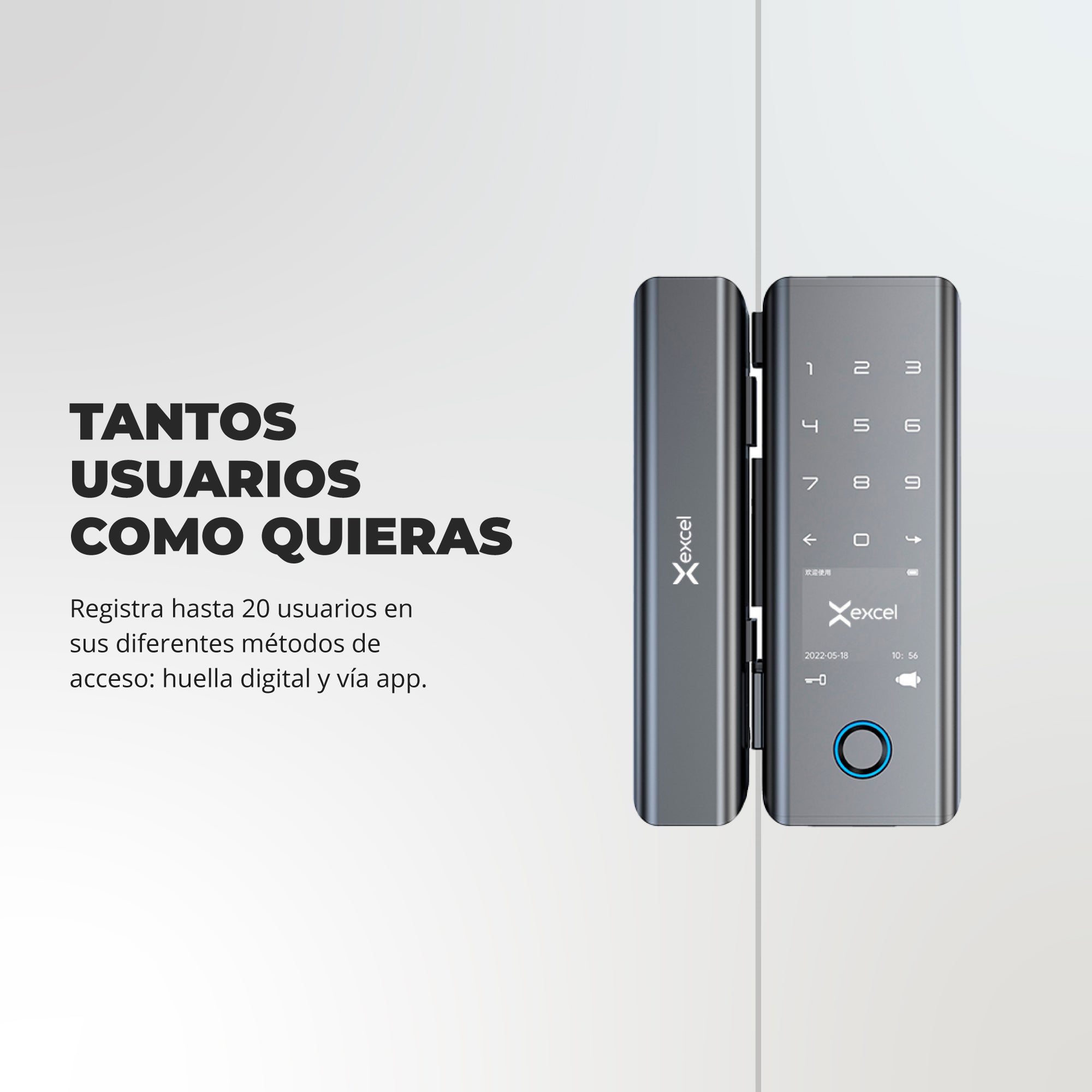 Cerrojo Inteligente para Puerta de Vidrio EXC-SD345