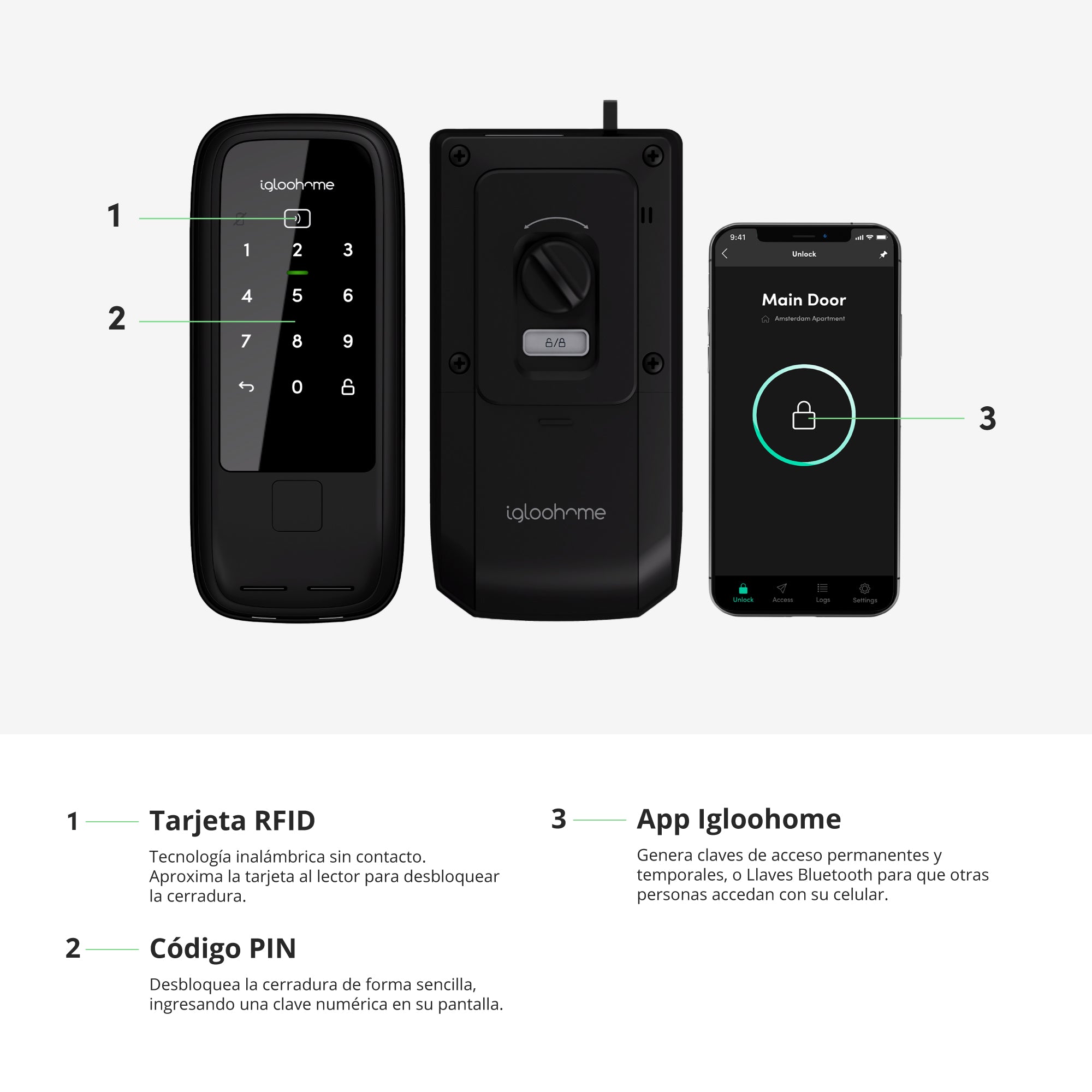 Cerradura inteligente Igloohome Rim Lock for Wooden Doors