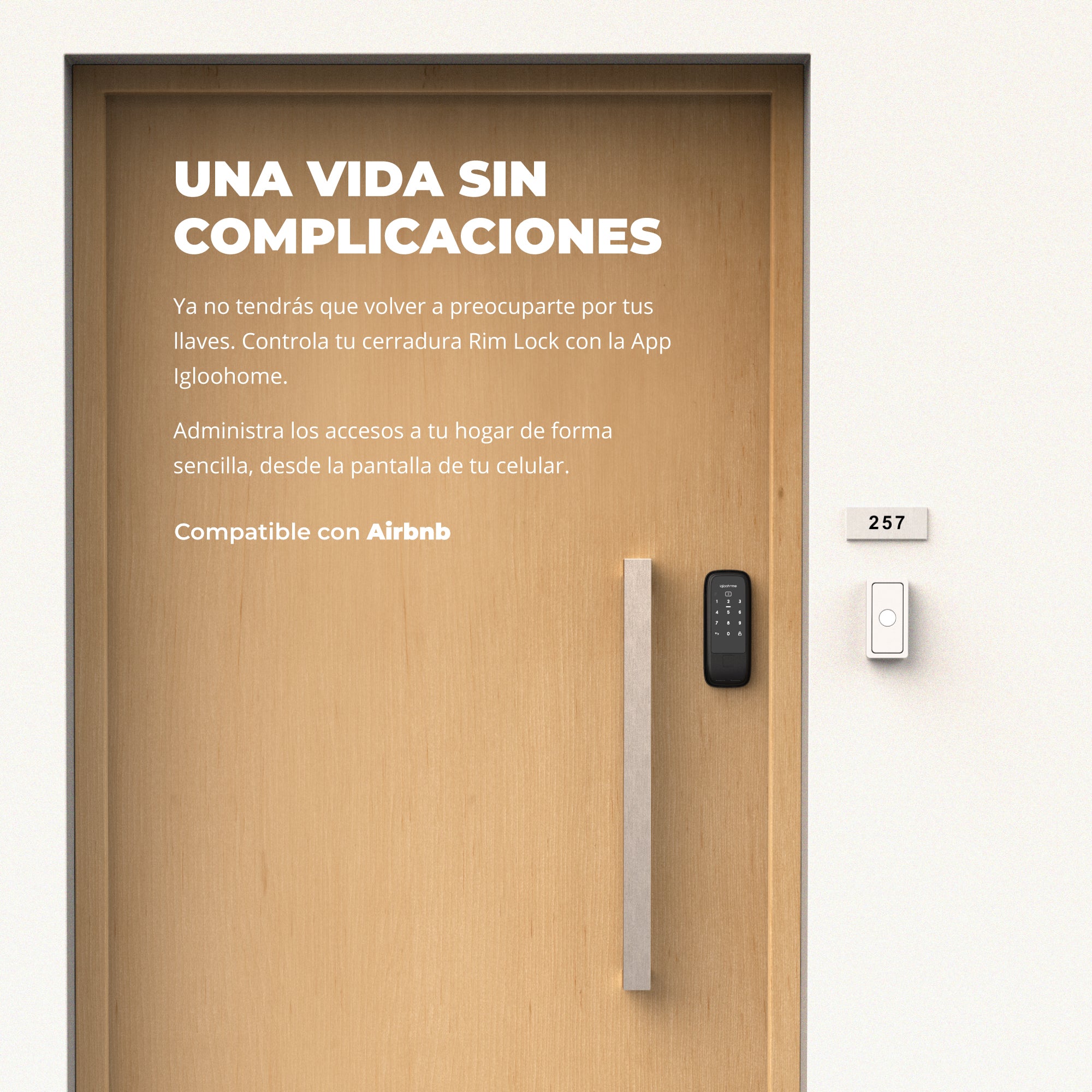 Cerradura inteligente Igloohome Rim Lock for Wooden Doors