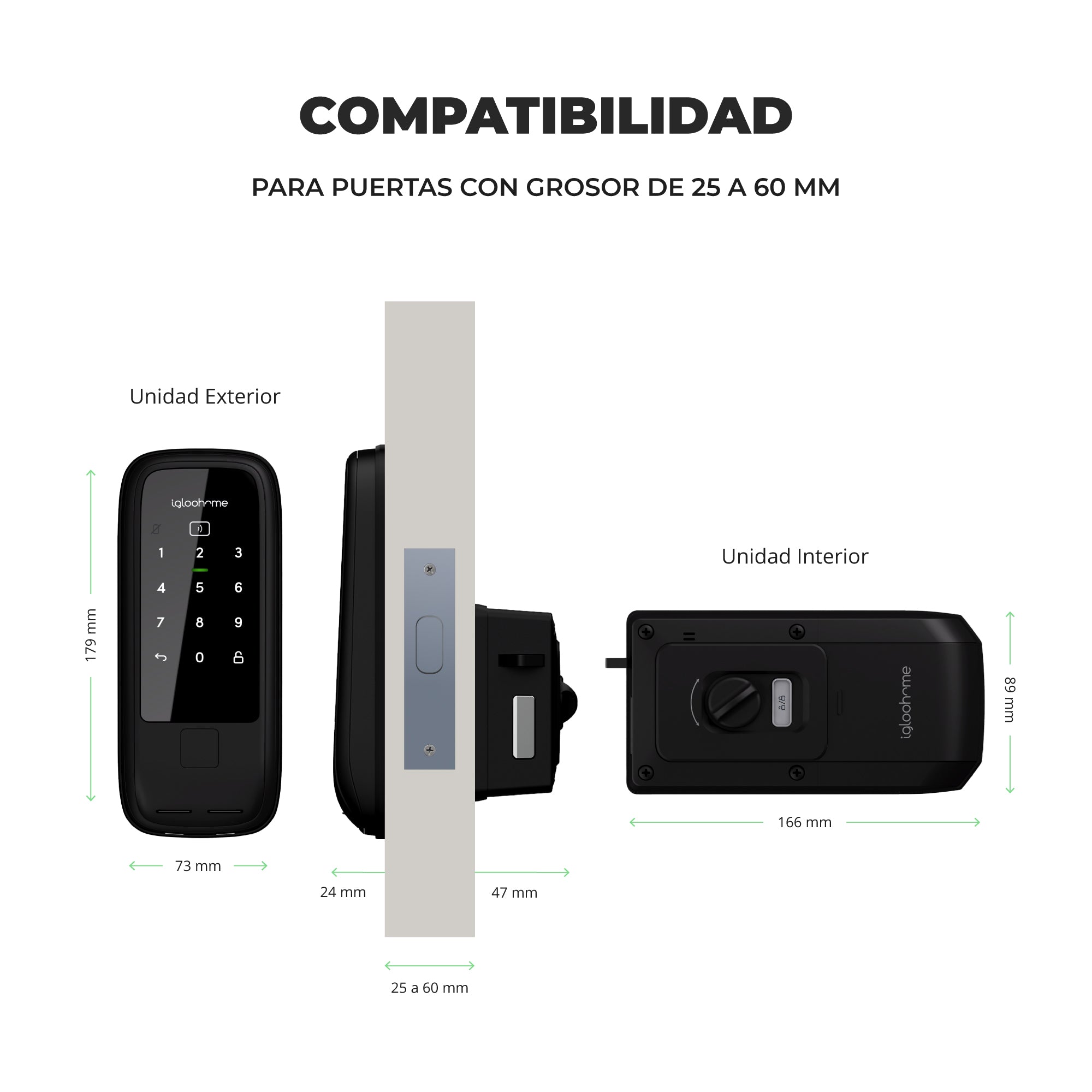 Cerradura inteligente Igloohome Rim Lock for Wooden Doors