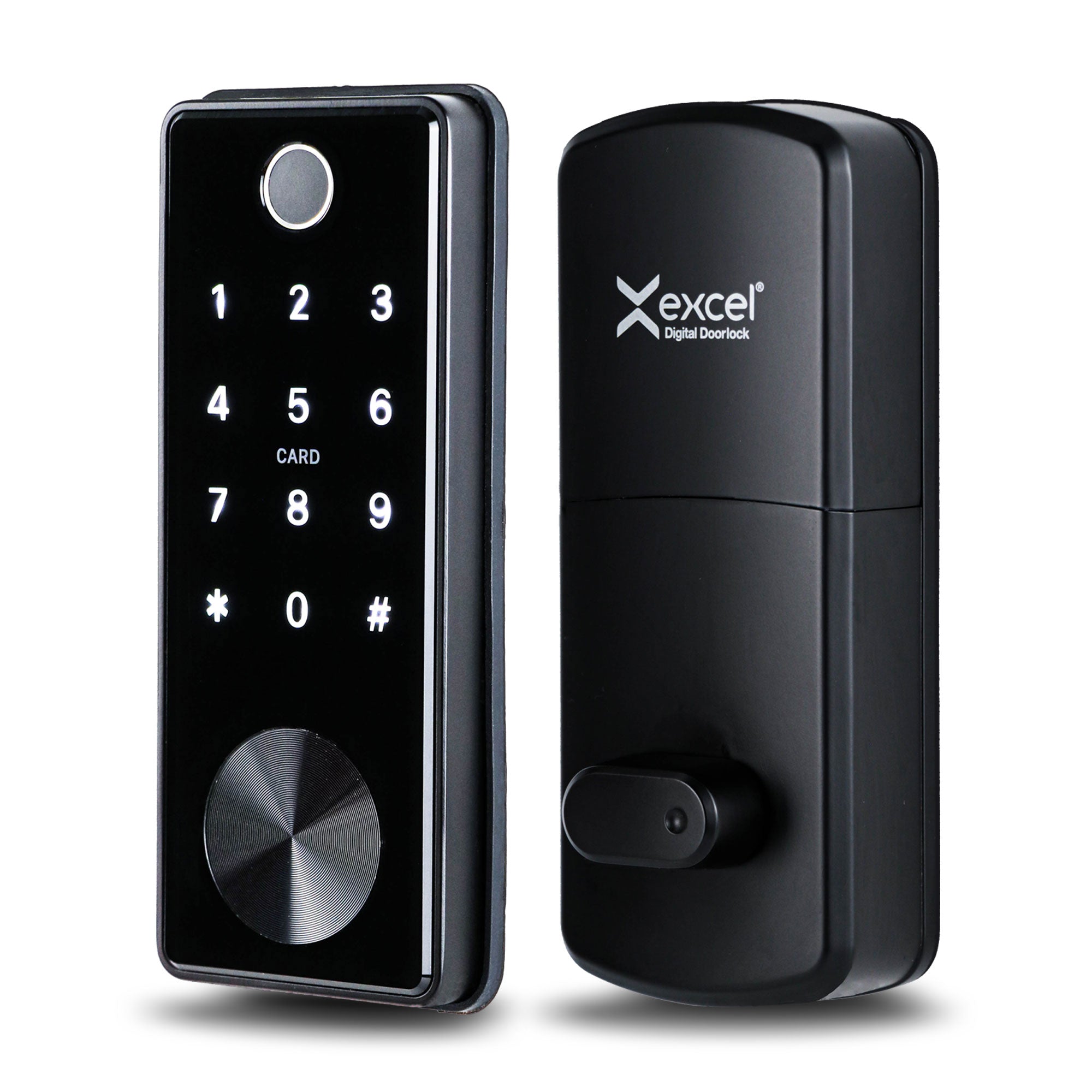 Cerradura Inteligente Excel 325 tipo cerrojo electrónico para puertas con lector de huella digital y panel touch para contraseña numérica
