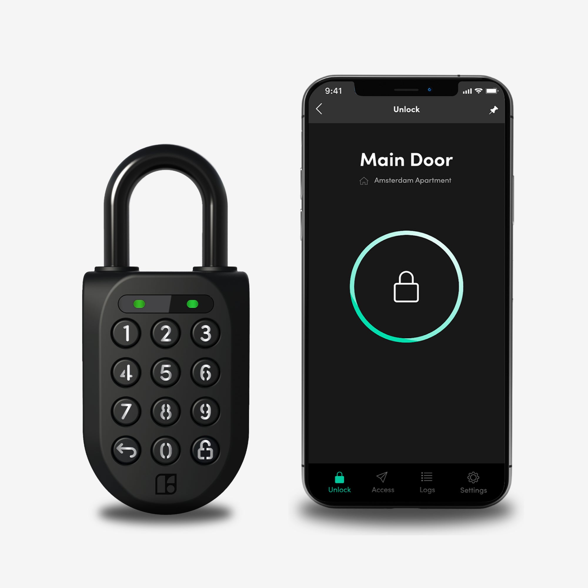Cerradura Inteligente Igloohome Mortise Touch, con acceso vía app, lector de huella digital, código PIN, tarjeta RFID y llave mecánica de alta seguridad.