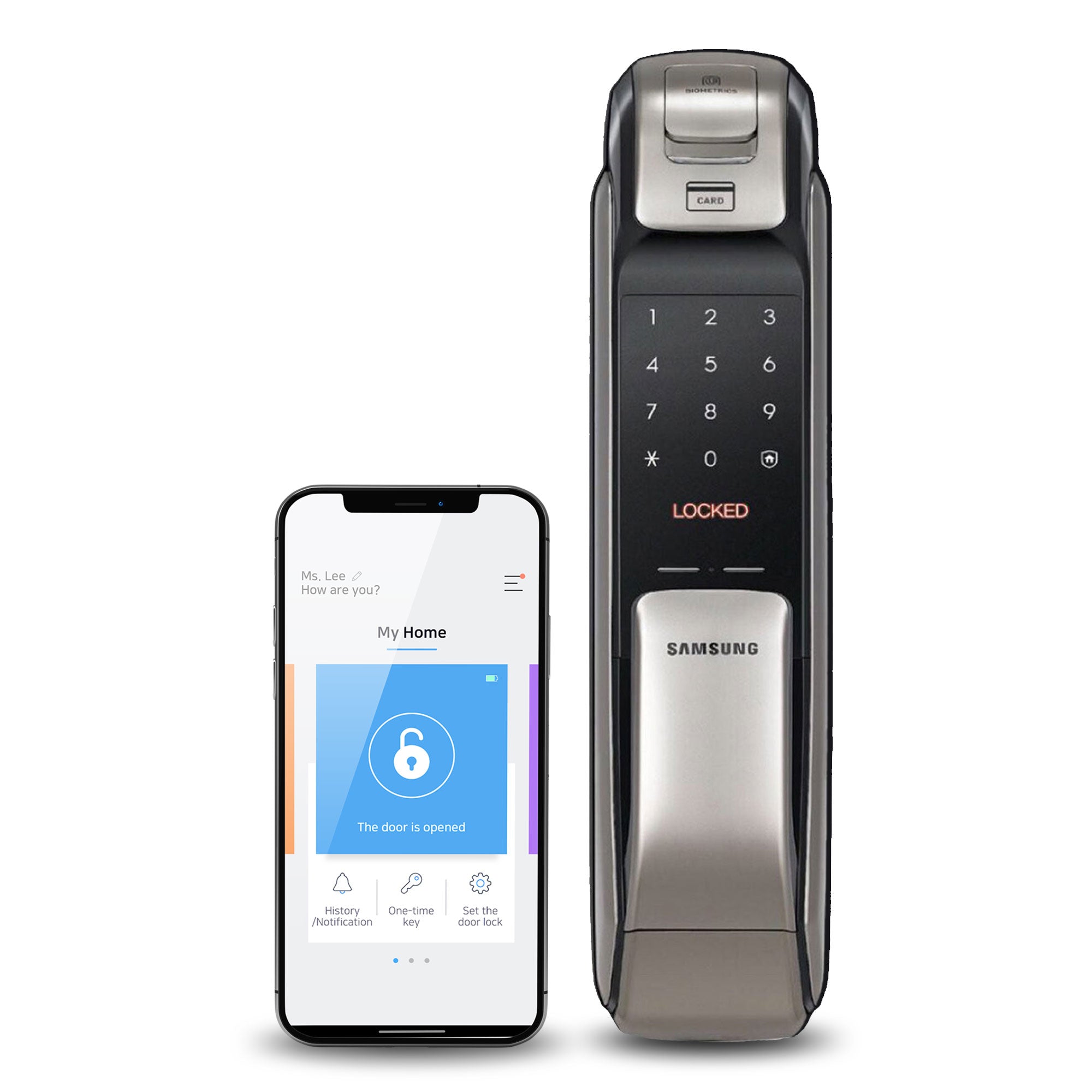 Cerradura Inteligente Samsung SHP-DP728 con apertura remota vía Bluetooh y app sHome Doorlock.